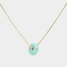 Load image into Gallery viewer, Turquoise Bead Embellished Ring Pendant Necklace
