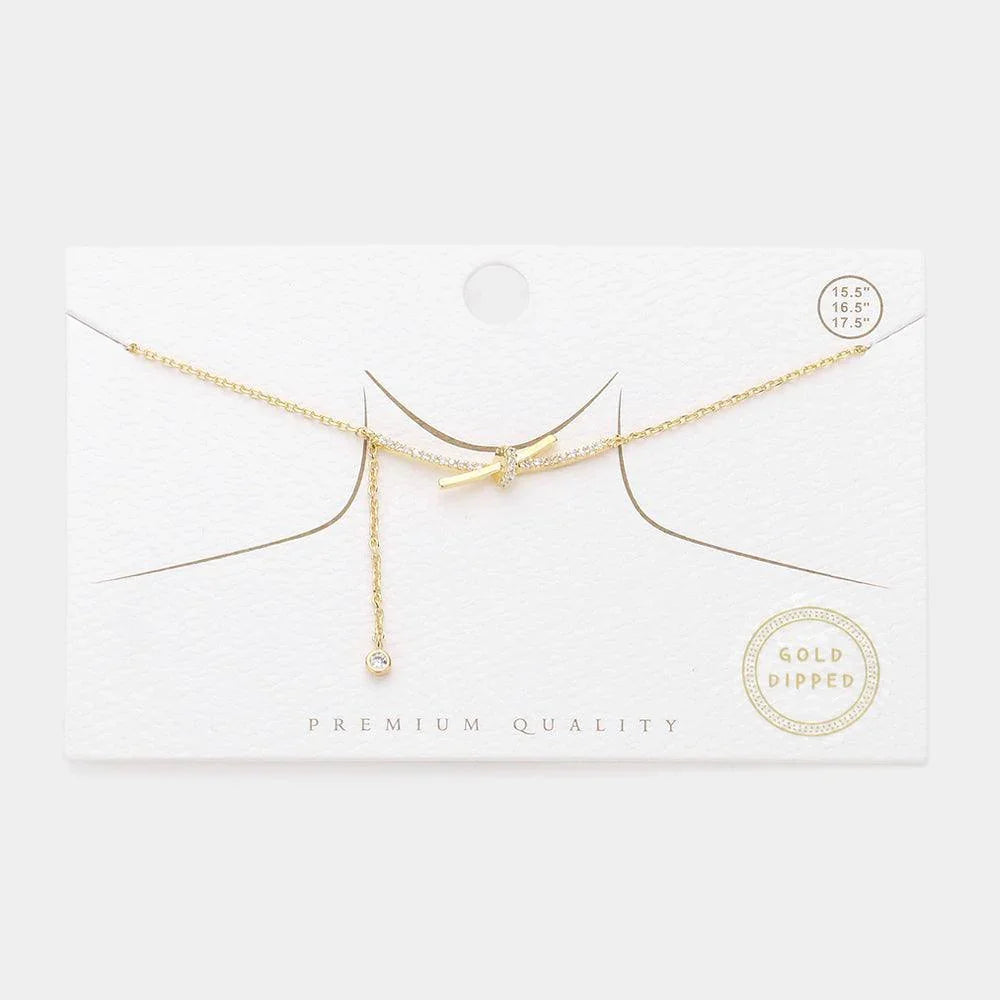 Gold Gold Dipped CZ Embellished Necklace - Jewelry Store by Erik Rayo