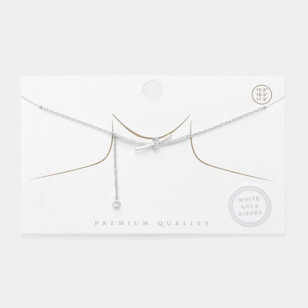Gold White Gold Dipped CZ Embellished Necklace - Jewelry Store by Erik Rayo