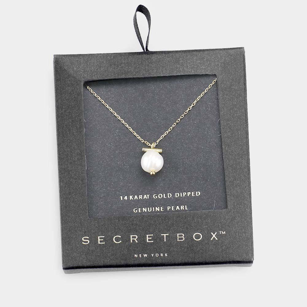 14K Gold Dipped Genuine Pearl Pendant Necklace - Jewelry Store by Erik Rayo