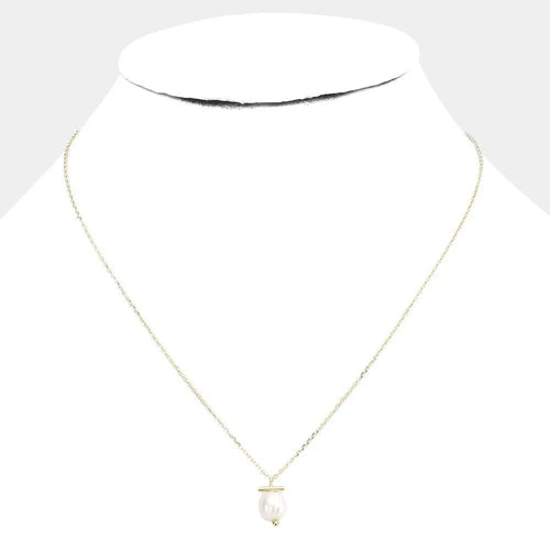 14K Gold Dipped Genuine Pearl Pendant Necklace - Jewelry Store by Erik Rayo
