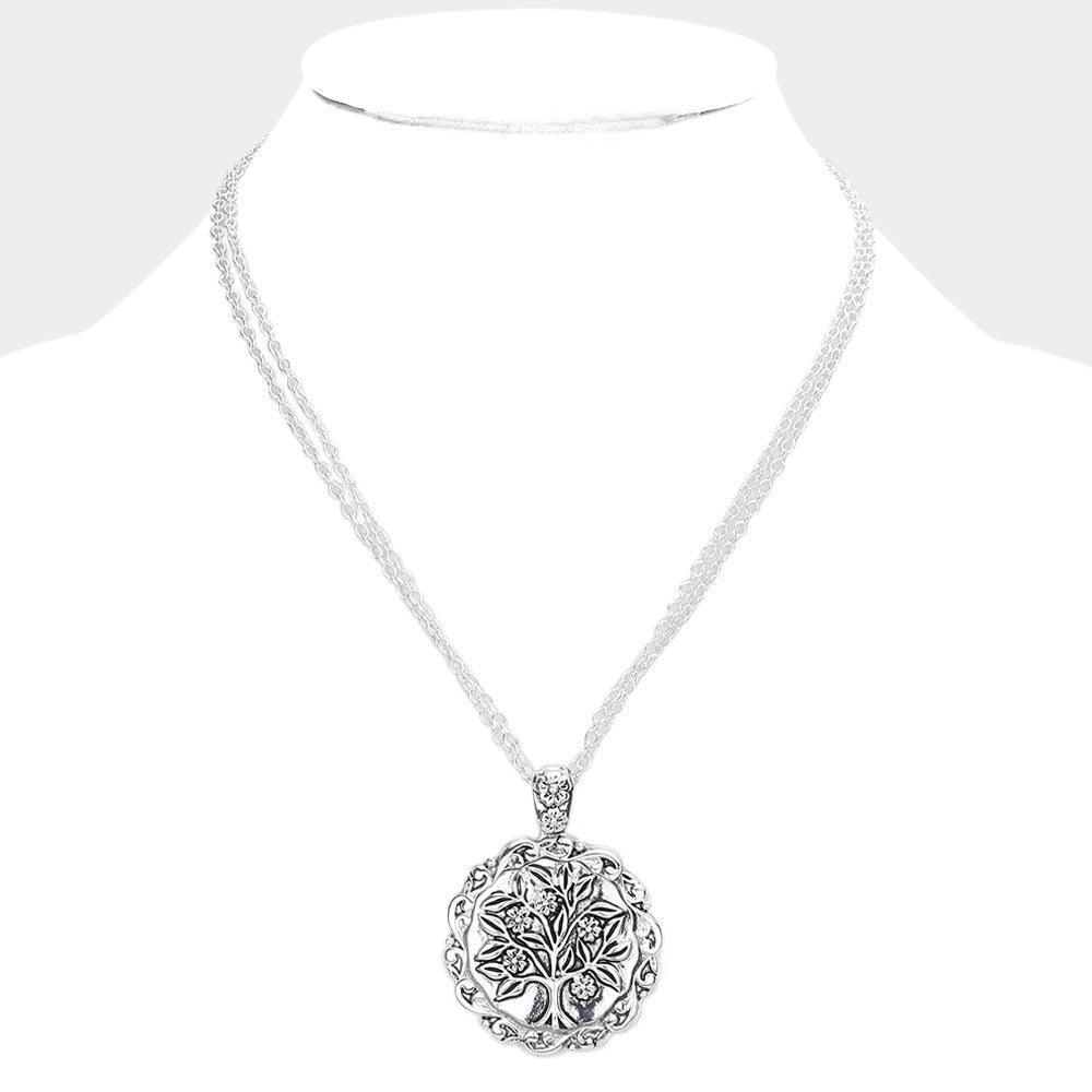 Silver Metal Tree of Life Pendant Necklace - Jewelry Store by Erik Rayo