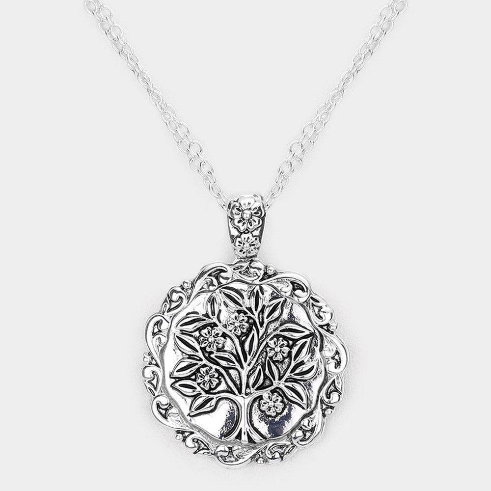 Silver Metal Tree of Life Pendant Necklace - Jewelry Store by Erik Rayo