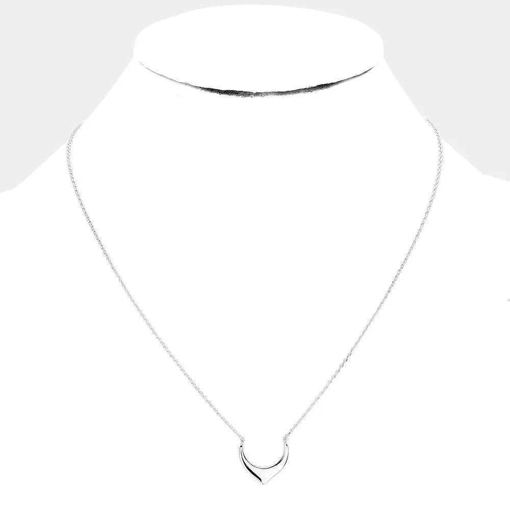 White Sterling Silver Dipped Abstract Metal Pendant Necklace - Jewelry Store by Erik Rayo