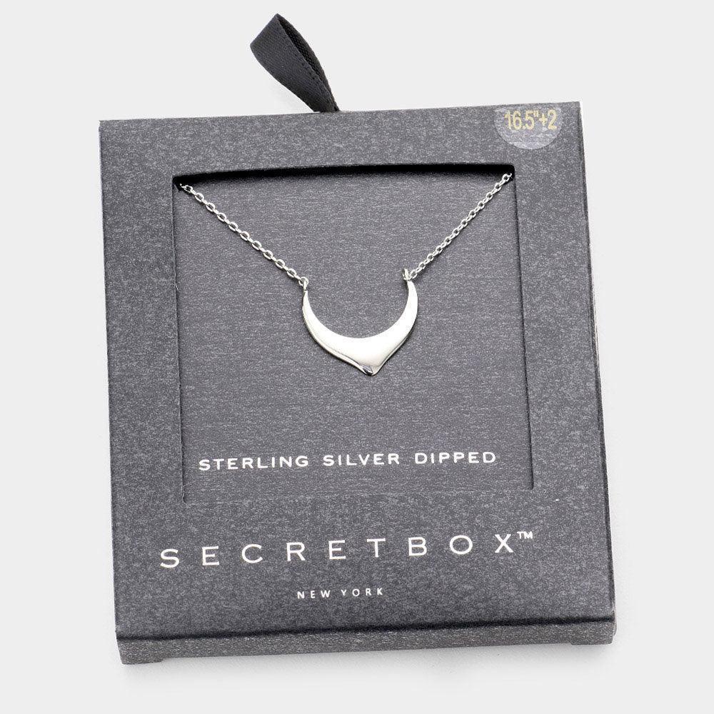 White Sterling Silver Dipped Abstract Metal Pendant Necklace - Jewelry Store by Erik Rayo