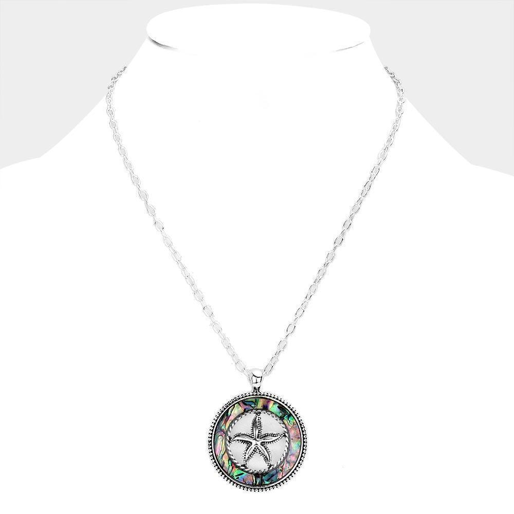 Silver Abalone Starfish Pendant Necklace - Jewelry Store by Erik Rayo