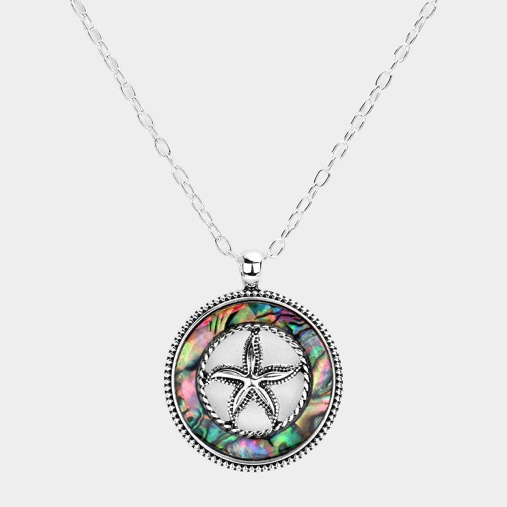Silver Abalone Starfish Pendant Necklace - Jewelry Store by Erik Rayo