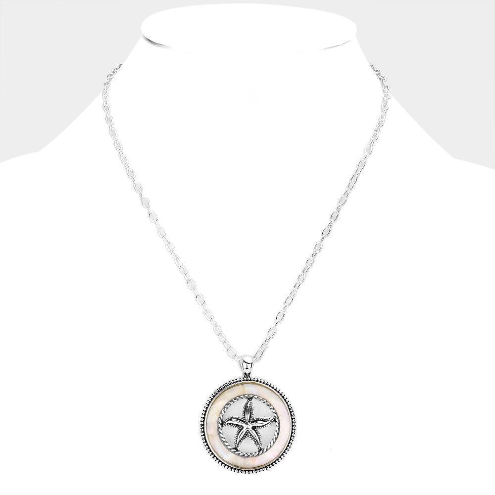 Silver Pearl Starfish Pendant Necklace - Jewelry Store by Erik Rayo