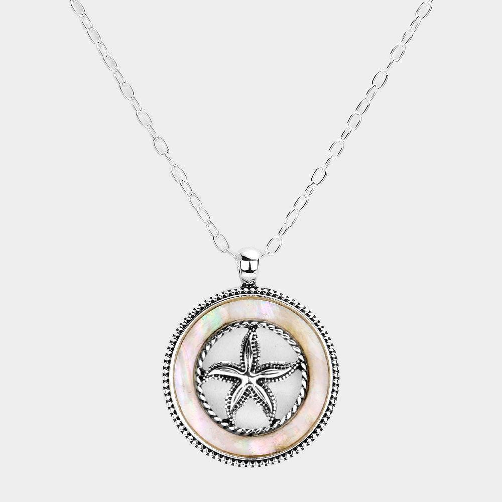 Silver Pearl Starfish Pendant Necklace - Jewelry Store by Erik Rayo