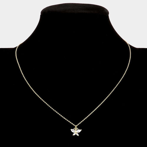 14K Gold Dipped CZ Butterfly Pendant Necklace - Jewelry Store by Erik Rayo