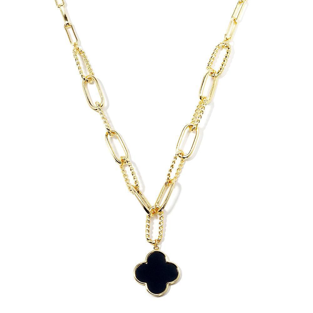 Gold Gold Dipped Quatrefoil Pendant Necklace - Jewelry Store by Erik Rayo