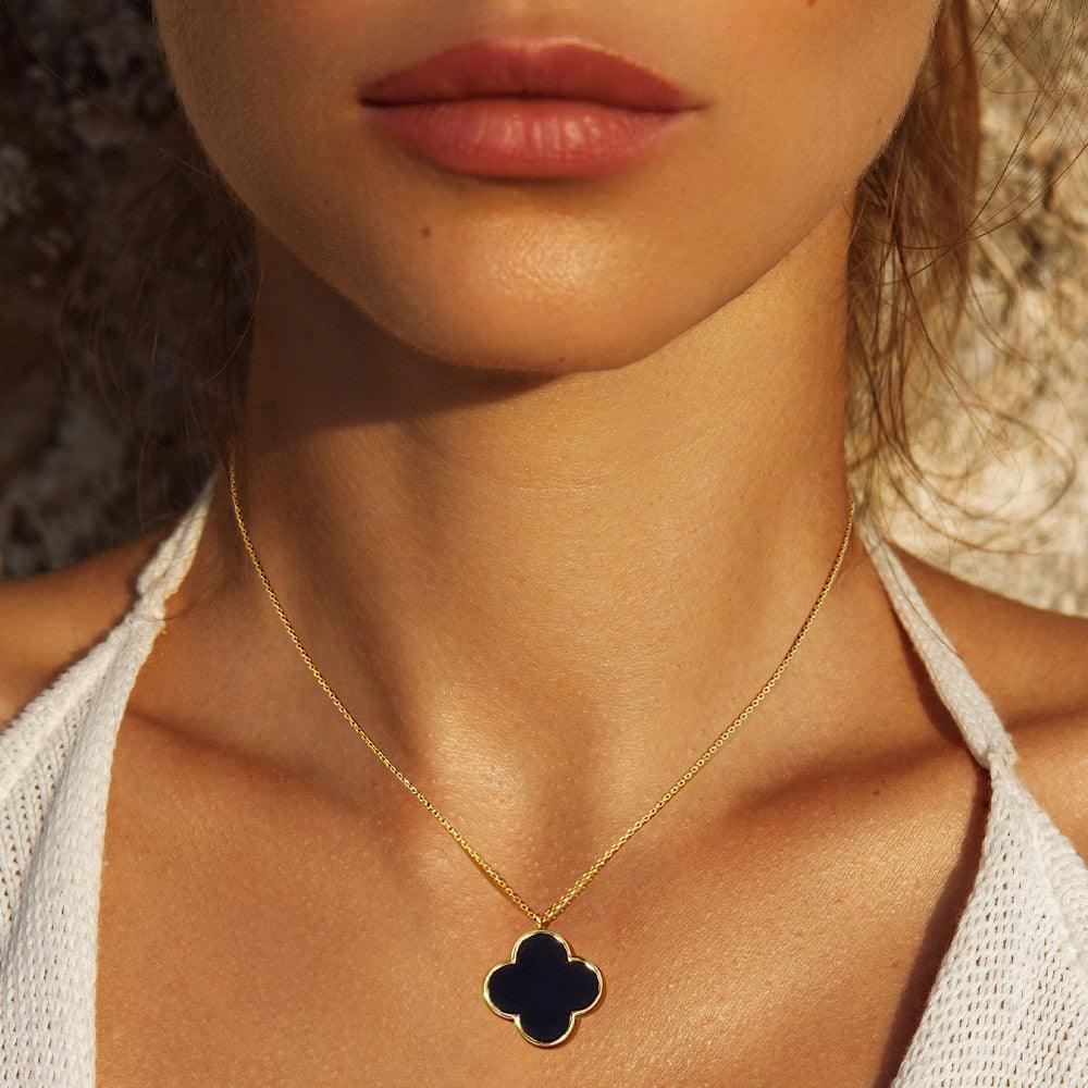 Gold Gold Dipped Quatrefoil Pendant Necklace - Jewelry Store by Erik Rayo