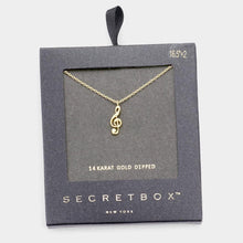 Load image into Gallery viewer, 14K Gold Dipped Metal The Treble Clef Pendant Necklace
