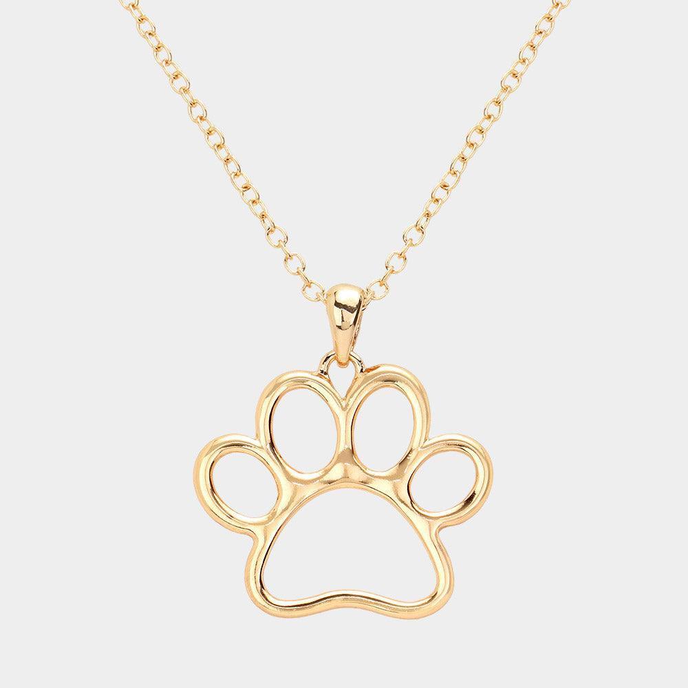 Gold Metal Open Paw Pendant Necklace - Jewelry Store by Erik Rayo