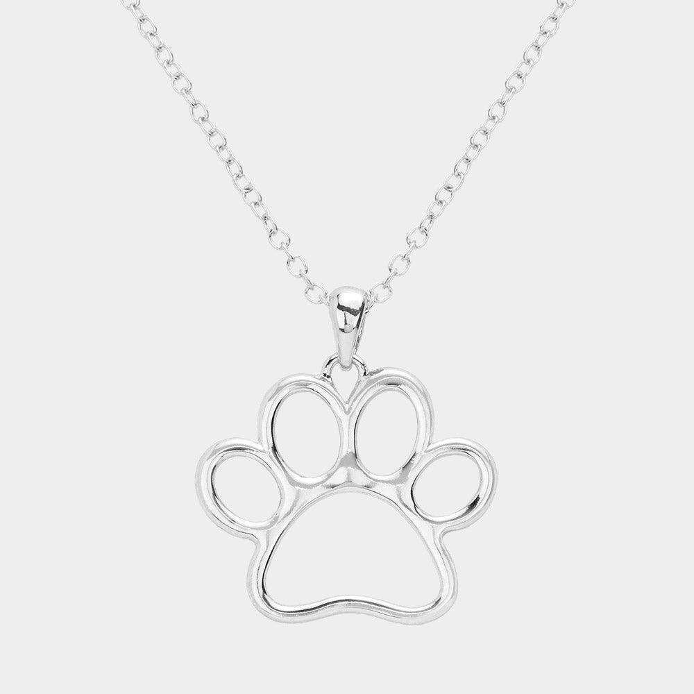 Silver Metal Open Paw Pendant Necklace - Jewelry Store by Erik Rayo