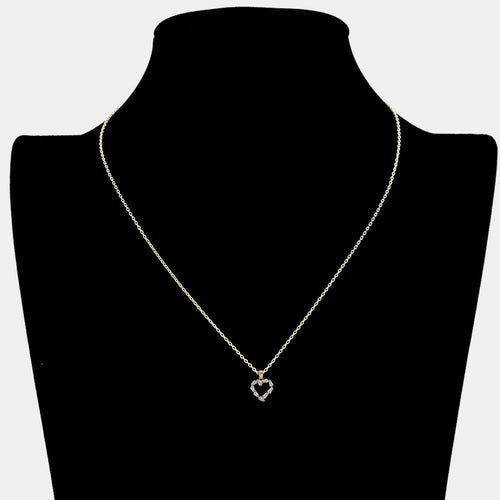 14K Gold Dipped CZ Heart Pendant Necklace - Jewelry Store by Erik Rayo