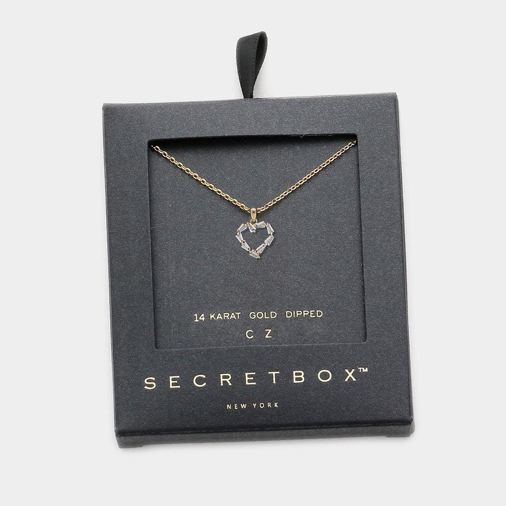 14K Gold Dipped CZ Heart Pendant Necklace - Jewelry Store by Erik Rayo