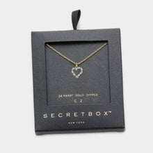 Load image into Gallery viewer, 14K Gold Dipped CZ Heart Pendant Necklace
