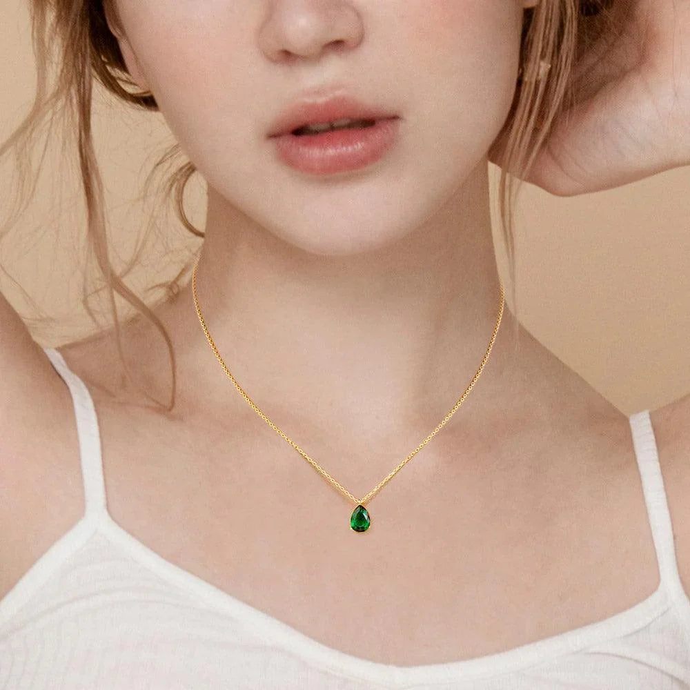 Gold Gold Dipped Teardrop Stone Pendant Necklace - Jewelry Store by Erik Rayo