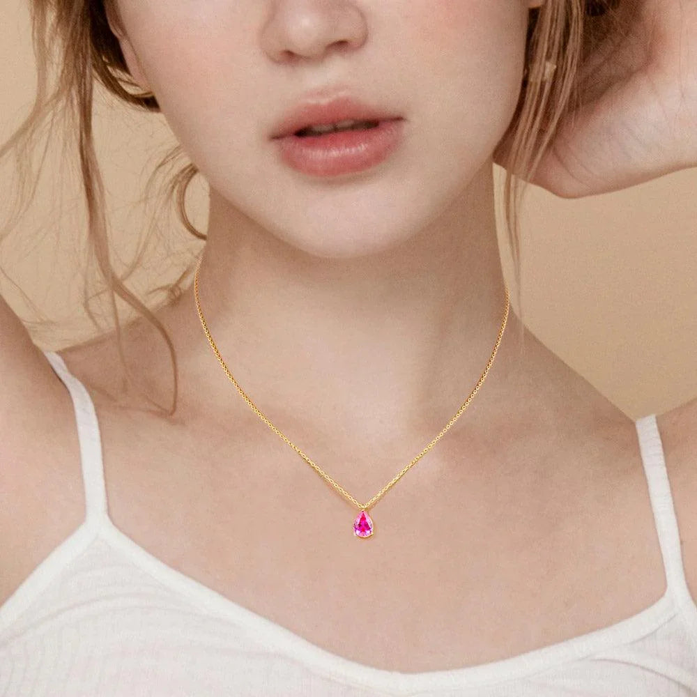 Gold Gold Dipped Teardrop Stone Pendant Necklace - Jewelry Store by Erik Rayo