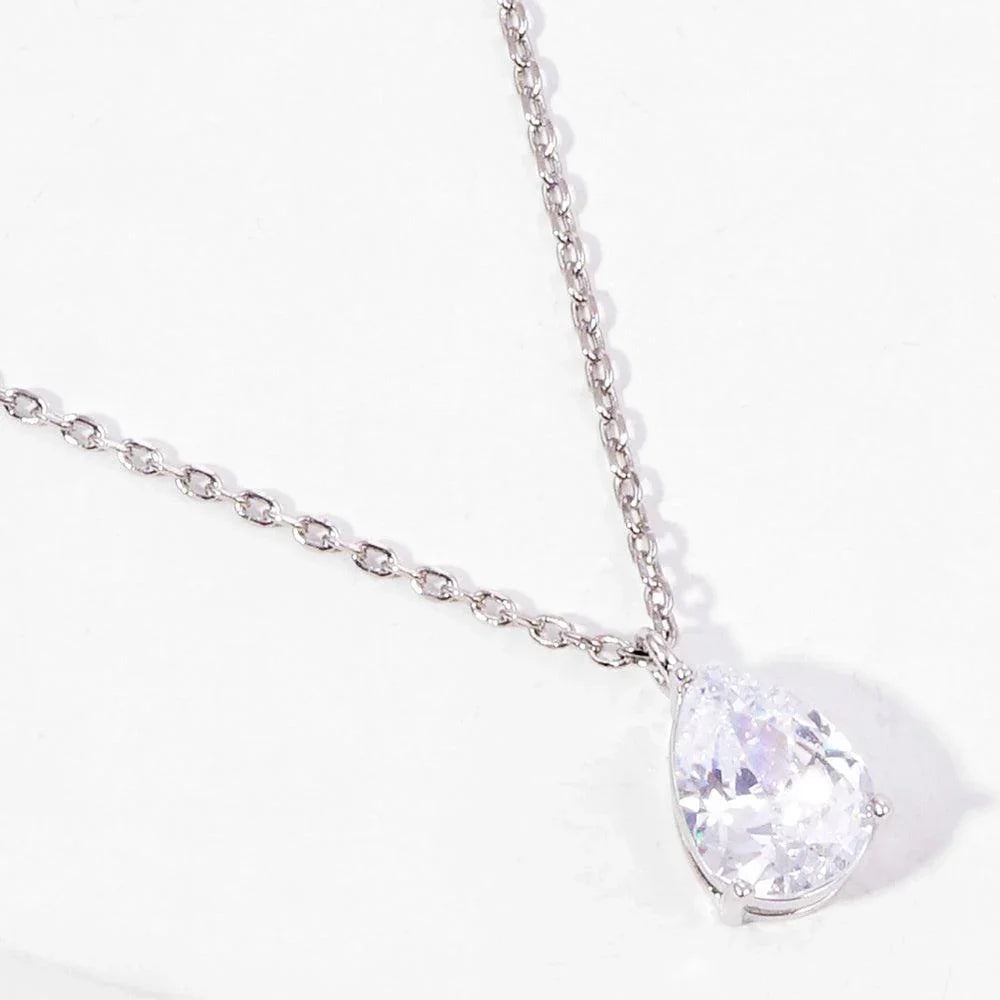Gold White Gold Dipped Teardrop Stone Pendant Necklace - Jewelry Store by Erik Rayo