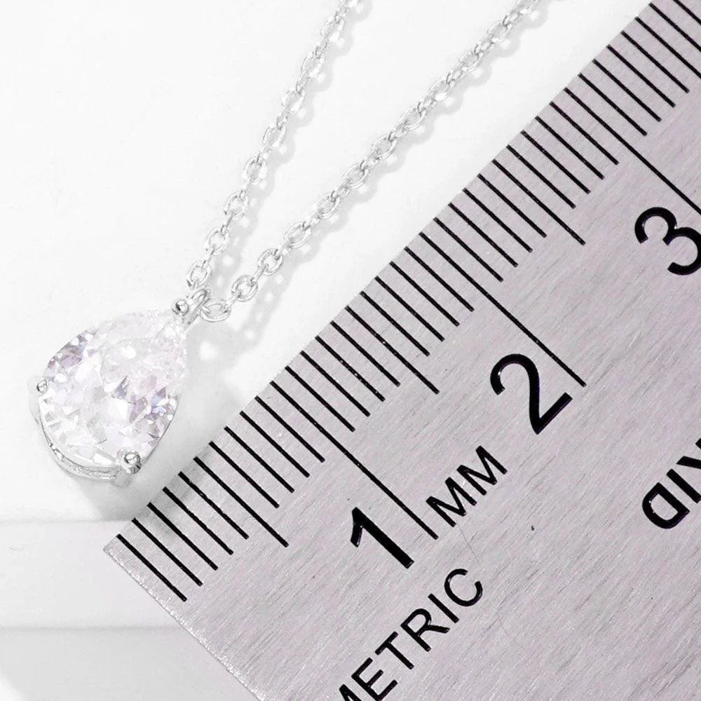 Gold White Gold Dipped Teardrop Stone Pendant Necklace - Jewelry Store by Erik Rayo