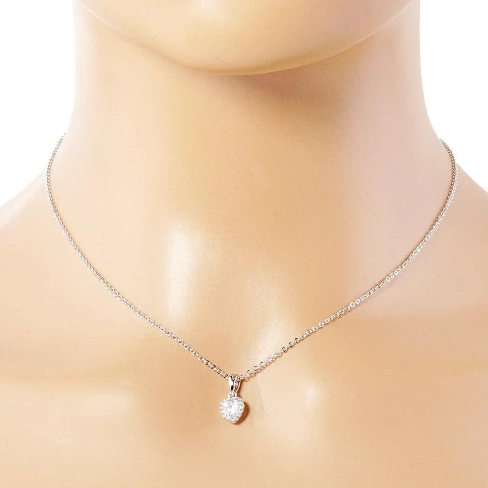 Gold White Gold Dipped Heart Stone Pendant Necklace - Jewelry Store by Erik Rayo