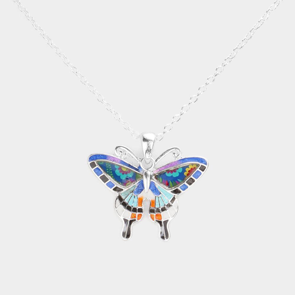 Patterned Butterfly Pendant Necklace - Jewelry Store by Erik Rayo