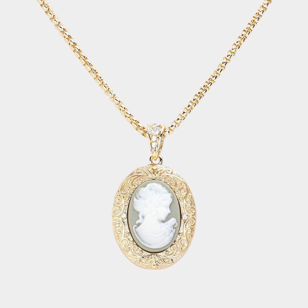 Silver Cameo Pendant Necklace - Jewelry Store by Erik Rayo