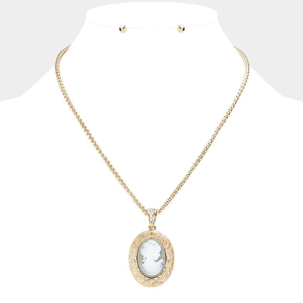 Silver Cameo Pendant Necklace - Jewelry Store by Erik Rayo