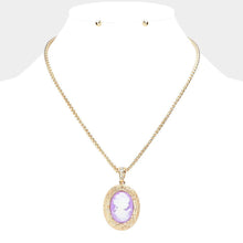 Load image into Gallery viewer, Lavender Cameo Pendant Necklace
