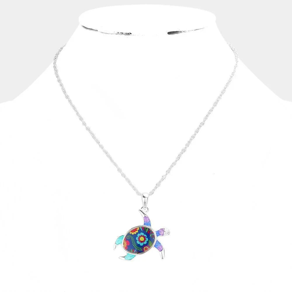 Patterned Turtle Pendant Necklace - Jewelry Store by Erik Rayo