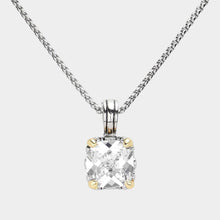 Load image into Gallery viewer, Clear Square CZ Stone Cluster Pendant Necklace
