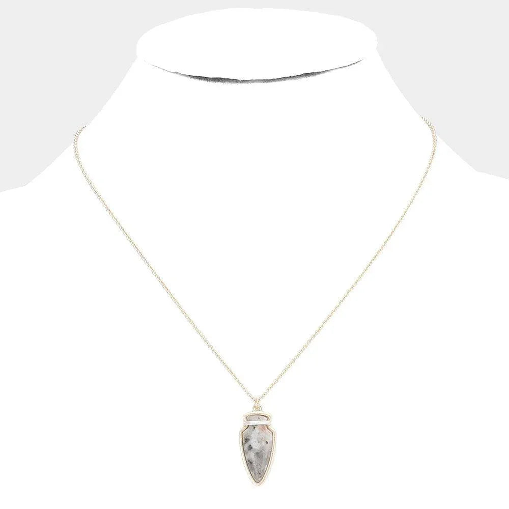Semi Precious Stone Arrow Pendant Necklace - Jewelry Store by Erik Rayo