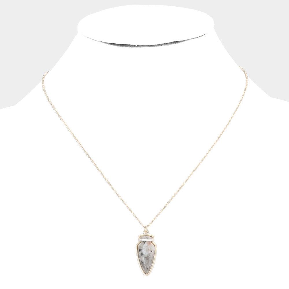 Semi Precious Stone Arrow Pendant Necklace