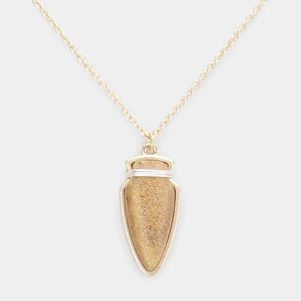Semi Precious Stone Arrow Pendant Necklace - Jewelry Store by Erik Rayo