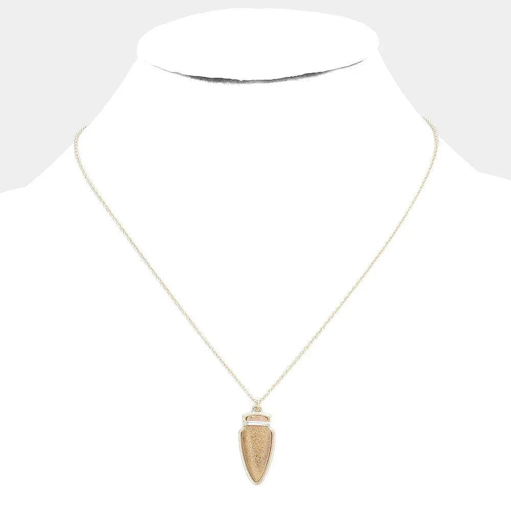 Semi Precious Stone Arrow Pendant Necklace - Jewelry Store by Erik Rayo