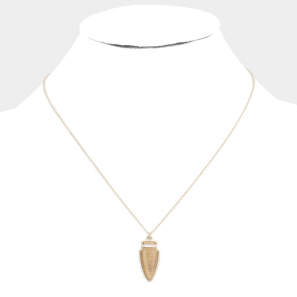 Semi Precious Stone Arrow Pendant Necklace