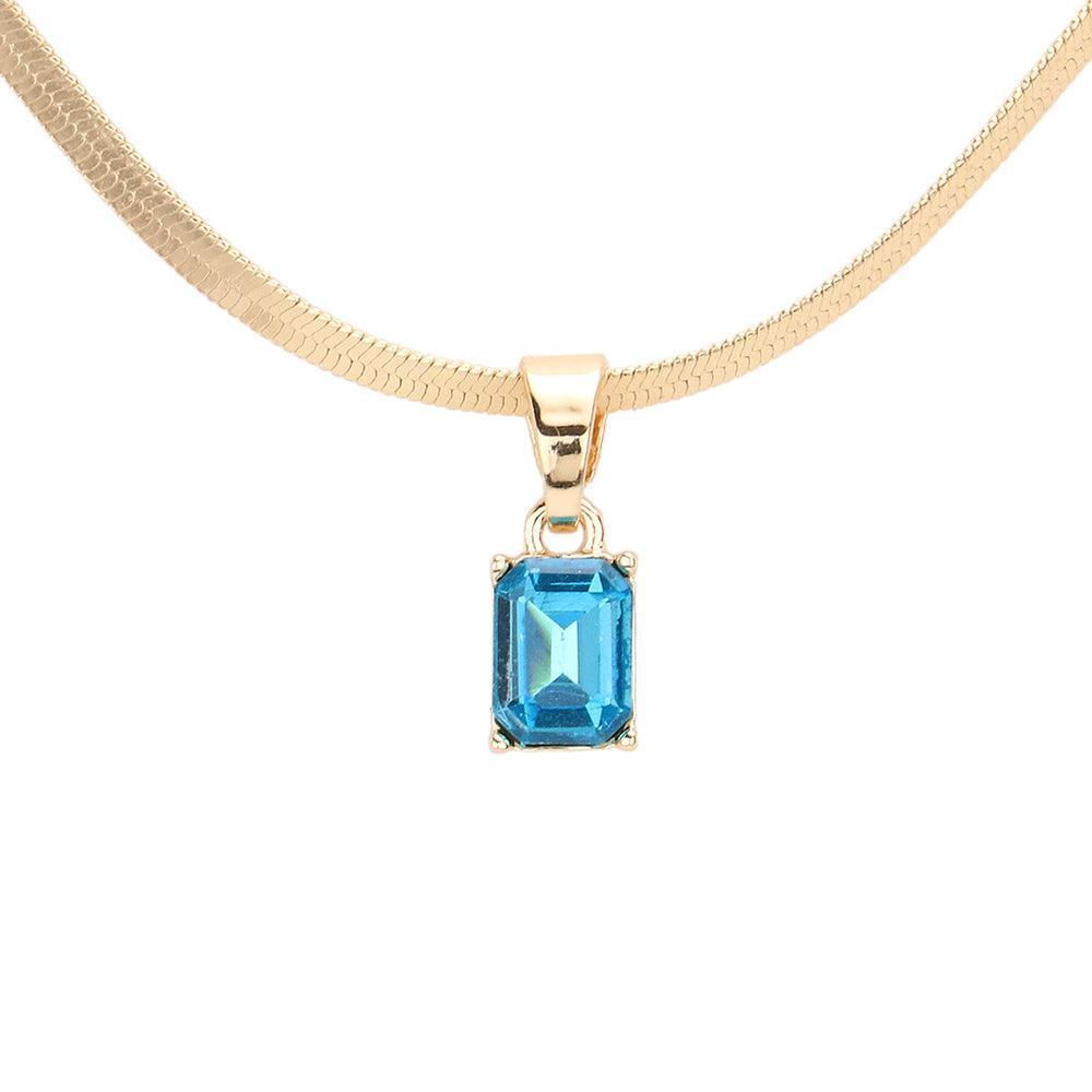 Emerald Cut Stone Pendant Necklace - Jewelry Store by Erik Rayo