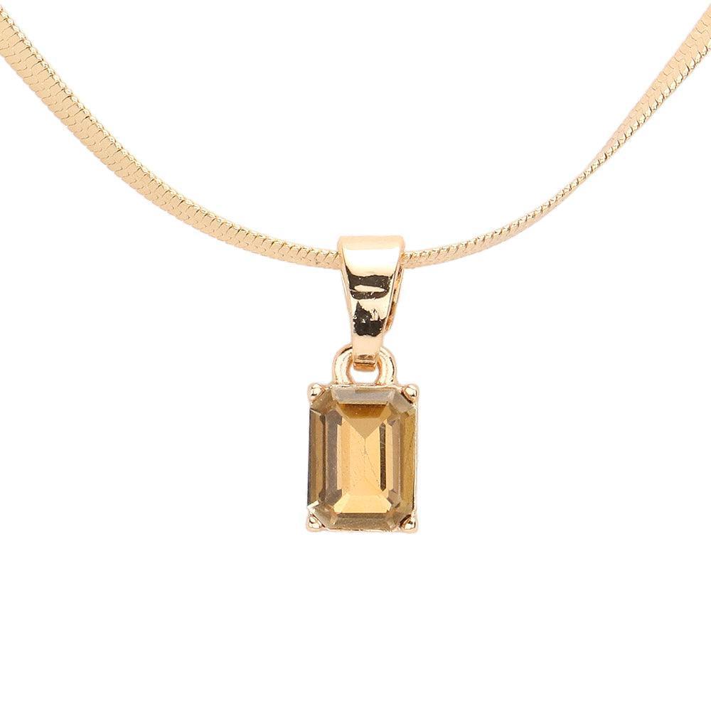Emerald Cut Stone Pendant Necklace - Jewelry Store by Erik Rayo