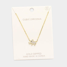 Load image into Gallery viewer, Gold Gold Dipped Cubic Zirconia Elephant Pendant Necklace
