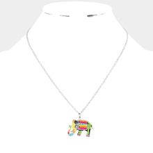 Load image into Gallery viewer, Seed Bead Embellished Elephant Pendant Necklace
