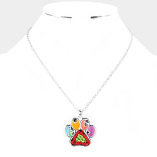 Load image into Gallery viewer, Seed Bead Embellished Paw Pendant Necklace

