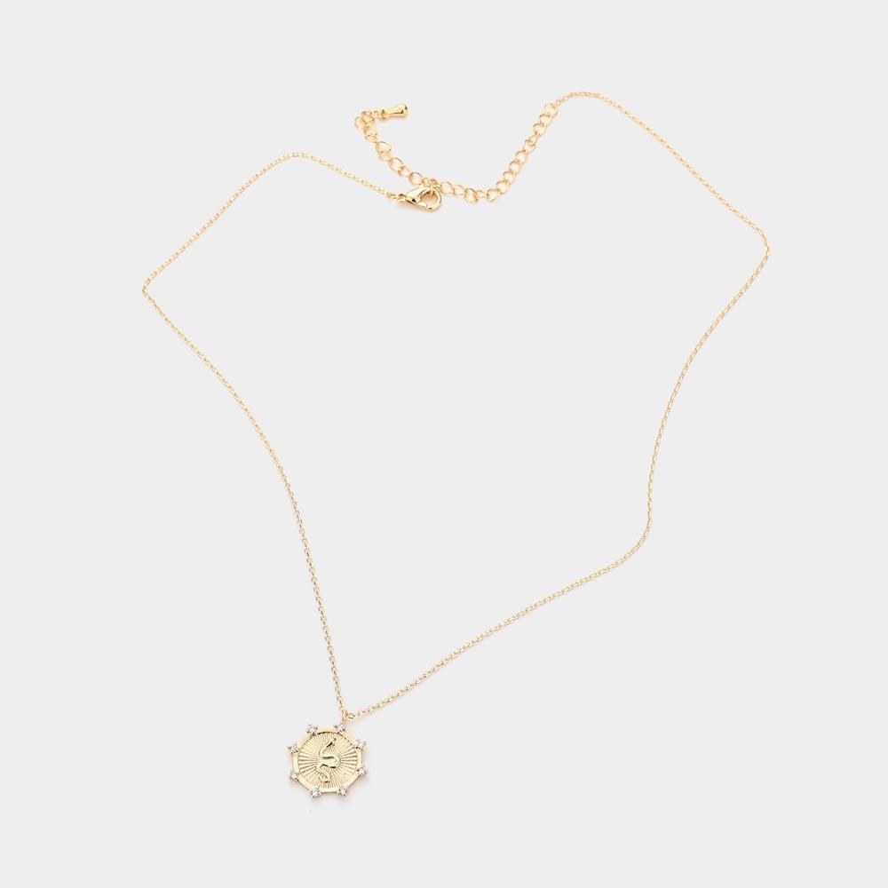Gold Rhinestone Embellished Brass Metal Snake Pendant Necklace - Jewelry Store by Erik Rayo
