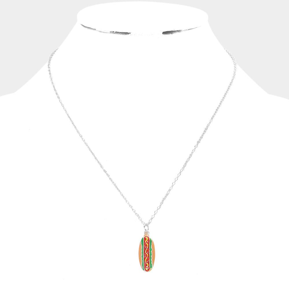 3D Hot Dog Pendant Necklace - Jewelry Store by Erik Rayo