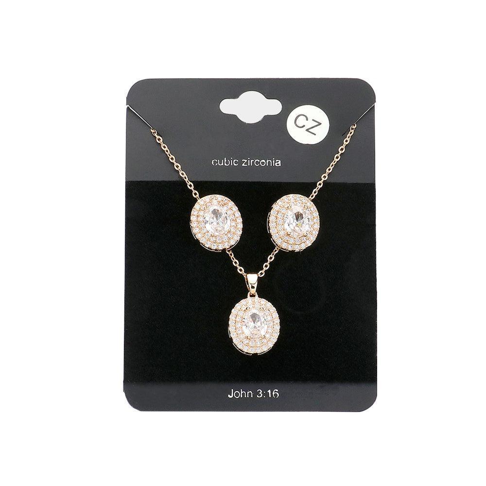 Clear CZ Round Stone Accented Pendant Necklace - Jewelry Store by Erik Rayo