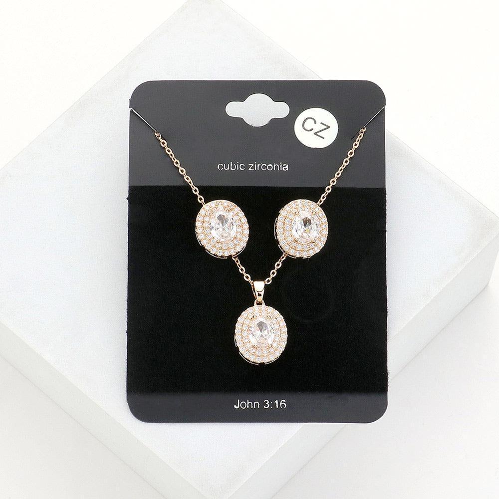 Clear CZ Round Stone Accented Pendant Necklace - Jewelry Store by Erik Rayo