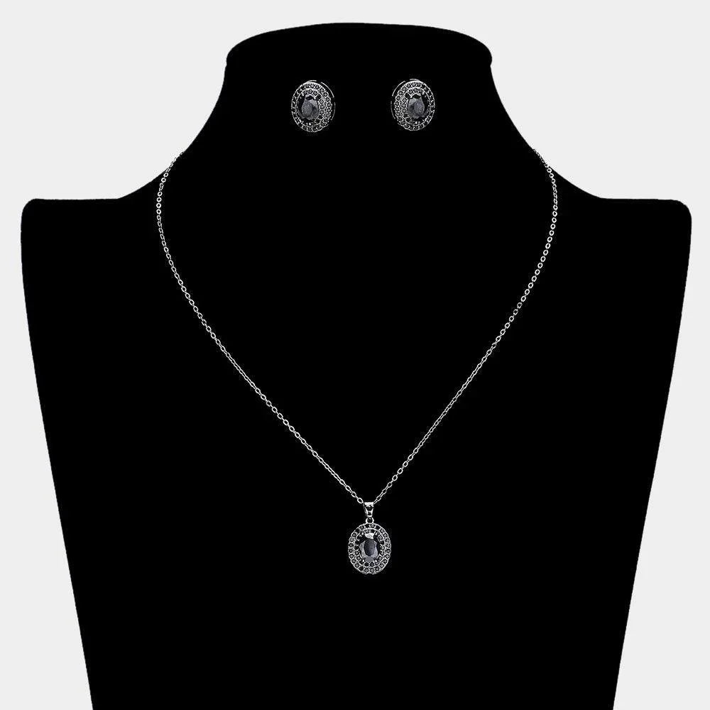 Black CZ Round Stone Accented Pendant Necklace - Jewelry Store by Erik Rayo