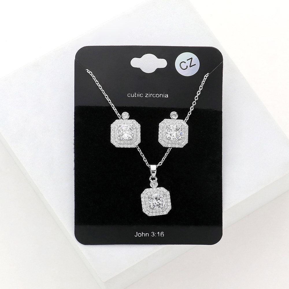 CZ Round Accented Octagon Pendant Necklace - Jewelry Store by Erik Rayo