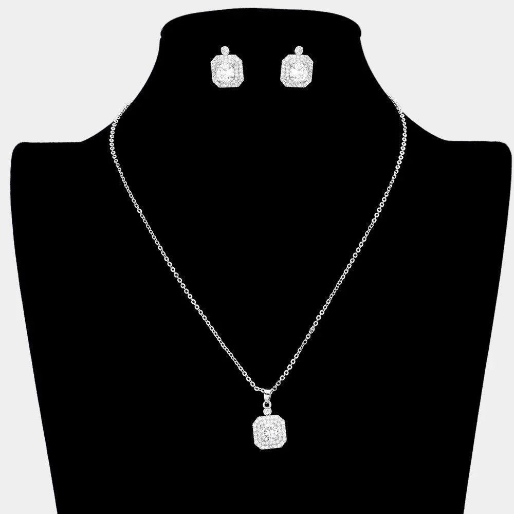 CZ Round Accented Octagon Pendant Necklace - Jewelry Store by Erik Rayo